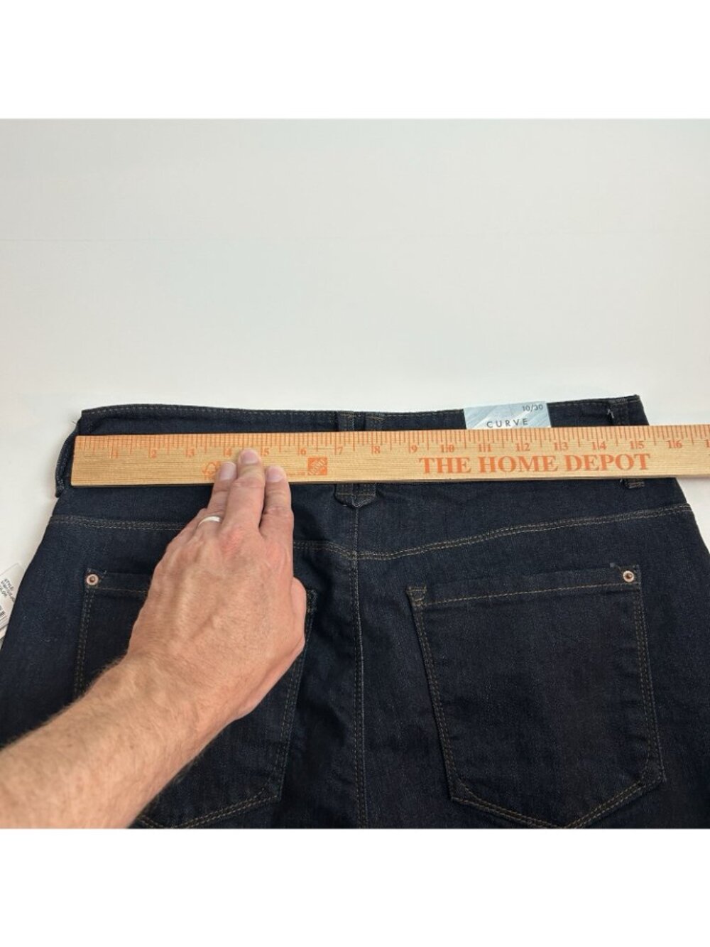 NWT CURVE APPEAL  Size 10/30 High Rise Flare Dark Blue Stretch Jeans Color Rinse - Picture 5 of 12